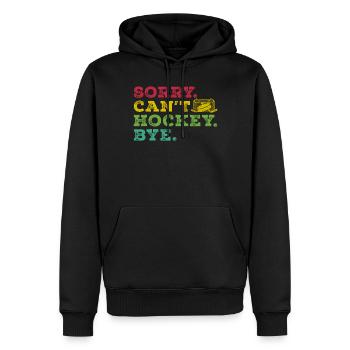 Désolé de ne pas pouvoir jouer au hockey pour les amateurs de hockey - Sweat à capuche Premium bio Homme - noir - Devant - Nico (187cm)