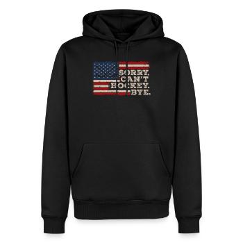 Désolé de ne pas pouvoir jouer au hockey pour les amateurs de hockey - Sweat à capuche Premium bio Homme - noir - Devant - Nico (187cm)