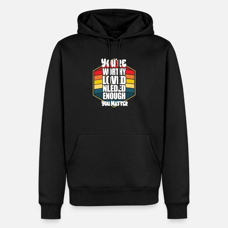 Dépression et conscience bipolaire : - Sweat à capuche Premium bio Homme - noir