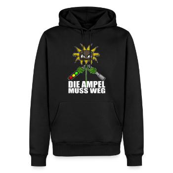 Gegen Grüne Politik Ampel Sonnenblume - Männer Premium Bio Hoodie - Schwarz - Vorne - Nico (187cm)