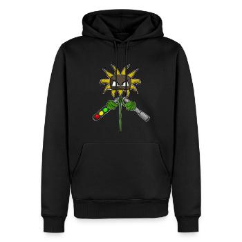 Gegen Grüne Politik Sonnenblume - Männer Premium Bio Hoodie - Schwarz - Vorne - Nico (187cm)