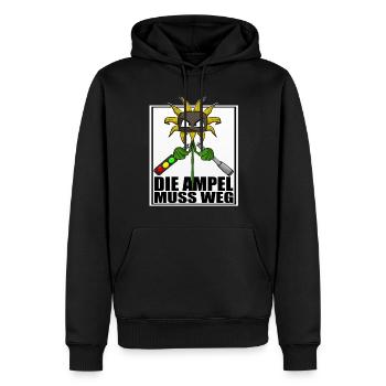 Gegen Grüne Politik Ampel Sonnenblume - Männer Premium Bio Hoodie - Schwarz - Vorne - Nico (187cm)
