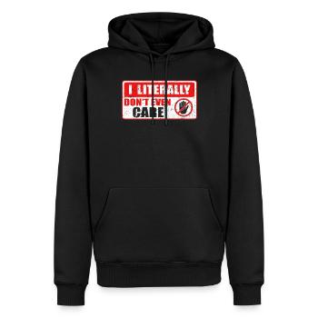 Je ne peux même pas m’en soucier - Sweat à capuche Premium bio Homme - noir - Devant - Nico (187cm)