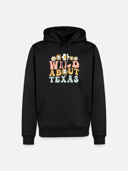 Wildflower Fields Wildflowers Bluebonnet - Men’s Premium Organic Hoodie - black