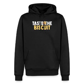 Schmecken Sie den Keks Schmecken Sie die Güte - Männer Premium Bio Hoodie - Schwarz - Vorne - Nico (187cm)
