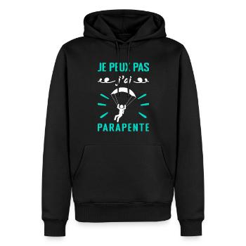 Ich kann nicht Gleitschirmfliegen - Gleitschirm Geschenk - Männer Premium Bio Hoodie - Schwarz - Vorne - Nico (187cm)
