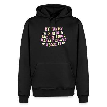 Mein Bauch tut weh, aber ich bin wirklich - Männer Premium Bio Hoodie - Schwarz - Vorne - Nico (187cm)
