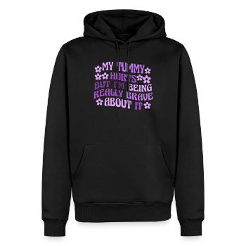 Mein Bauch tut weh, aber ich bin wirklich - Männer Premium Bio Hoodie - Schwarz - Vorne - Nico (187cm)