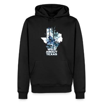 Champs de fleurs sauvages Fleurs sauvages Bluebonnet - Sweat à capuche Premium bio Homme - noir - Devant - Nico (187cm)