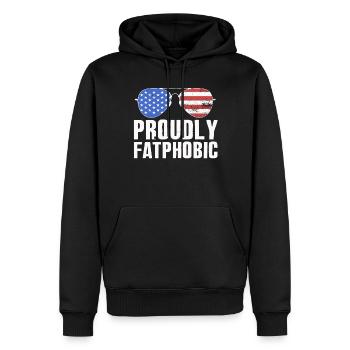 Fièrement grossophobe - Sweat à capuche Premium bio Homme - noir - Devant - Nico (187cm)