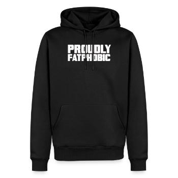 Fièrement grossophobe - Sweat à capuche Premium bio Homme - noir - Devant - Nico (187cm)