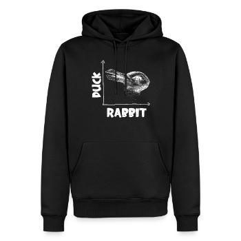 Wittgensteins Hasen-Enten-Illusion - Männer Premium Bio Hoodie - Schwarz - Vorne - Nico (187cm)