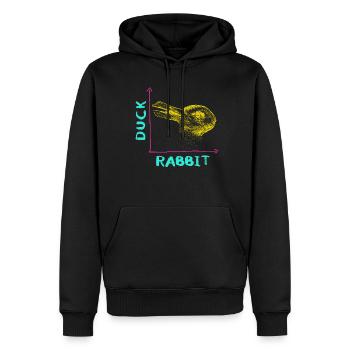 Wittgensteins Hasen-Enten-Illusion - Männer Premium Bio Hoodie - Schwarz - Vorne - Nico (187cm)