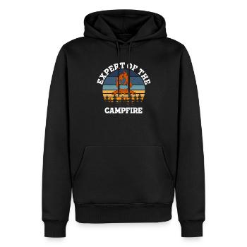 Experte für Camping-Experten am Lagerfeuer - Männer Premium Bio Hoodie - Schwarz - Vorne - Nico (187cm)