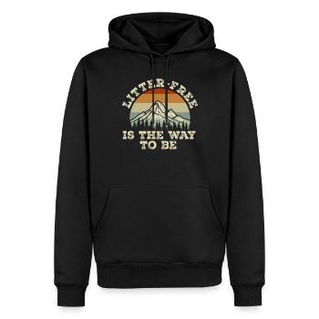 No Littering Anti Littering Earth Day - Men’s Premium Organic Hoodie - black - Front - Nico (187cm)