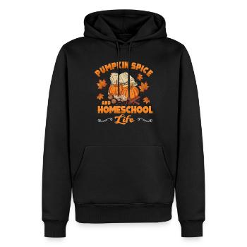 Épices à la citrouille et vie à la maison - Sweat à capuche Premium bio Homme - noir - Devant - Nico (187cm)