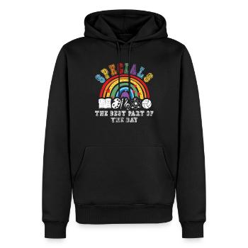Spéciaux La meilleure partie de la journée - Sweat à capuche Premium bio Homme - noir - Devant - Nico (187cm)