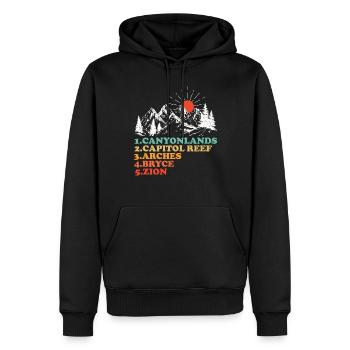 Explorez les montagnes des parcs nationaux de l’Utah - Sweat à capuche Premium bio Homme - noir - Devant - Nico (187cm)