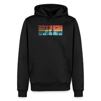 Explore Utah National Parks Mountains - Men’s Premium Organic Hoodie - black - Front - Nico (187cm)
