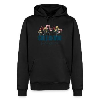 Cultivando Bilingües Spanischlehrer - Männer Premium Bio Hoodie - Schwarz - Vorne - Nico (187cm)