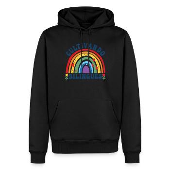 Cultivando Bilingües Spanish Teacher - Men’s Premium Organic Hoodie - black - Front - Nico (187cm)