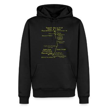 Route 0.4.0 Playa del Socorro - Pico del Teide - Männer Premium Bio Hoodie - Schwarz - Vorne - Nico (187cm)