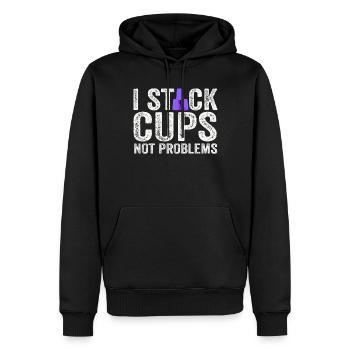 Sport Stacking Stacks Stacked Speed Cup - Männer Premium Bio Hoodie - Schwarz - Vorne - Nico (187cm)