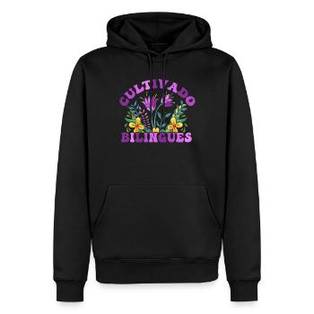 Cultivando Bilingües Spanish Teacher - Men’s Premium Organic Hoodie - black - Front - Nico (187cm)