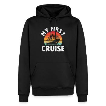 Mein erster Familienurlaub auf einer Kreuzfahrt – Spaß - Männer Premium Bio Hoodie - Schwarz - Vorne - Nico (187cm)