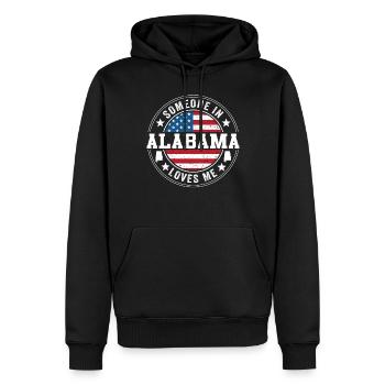Quelqu’un en Alabama m’aime - Sweat à capuche Premium bio Homme - noir - Devant - Nico (187cm)