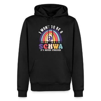 Ich Will Ein Schwa Sein, Er Ist Nie Gestresst - Männer Premium Bio Hoodie - Schwarz - Vorne - Nico (187cm)