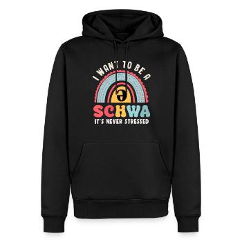 Ich Will Ein Schwa Sein, Er Ist Nie Gestresst - Männer Premium Bio Hoodie - Schwarz - Vorne - Nico (187cm)