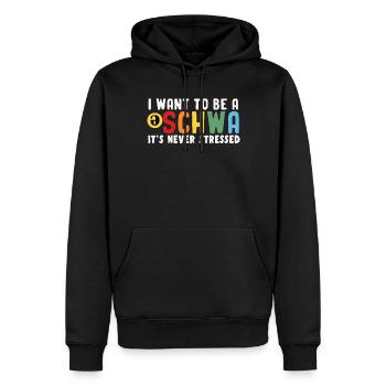 Ich Will Ein Schwa Sein, Er Ist Nie Gestresst - Männer Premium Bio Hoodie - Schwarz - Vorne - Nico (187cm)