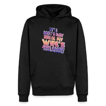 Ce n’est pas facile d’être le bonbon pour les bras de ma femme - Sweat à capuche Premium bio Homme - noir - Devant - Nico (187cm)