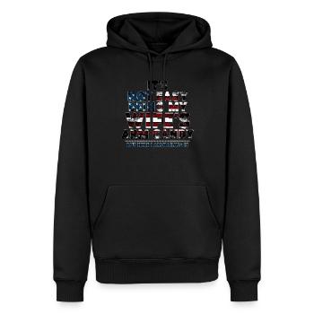 ES IST NICHT EINFACH, DAS ARMBONBON MEINER FRAU ZU SEIN - Männer Premium Bio Hoodie - Schwarz - Vorne - Nico (187cm)