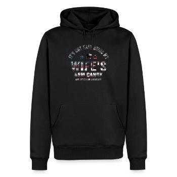 ES IST NICHT EINFACH, DAS ARMBONBON MEINER FRAU ZU SEIN - Männer Premium Bio Hoodie - Schwarz - Vorne - Nico (187cm)