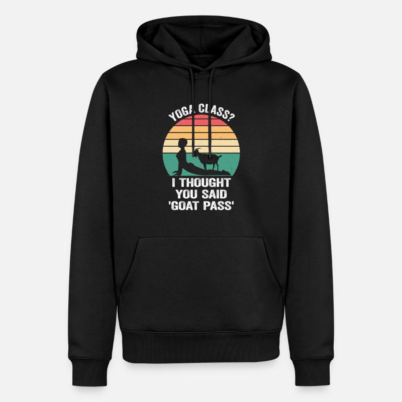 Yogastunde oder Ziegenpass - Männer Premium Bio Hoodie - Schwarz