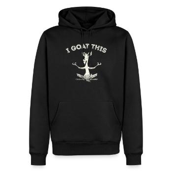 Je vais ce passionné de yoga - Sweat à capuche Premium bio Homme - noir - Devant - Nico (187cm)