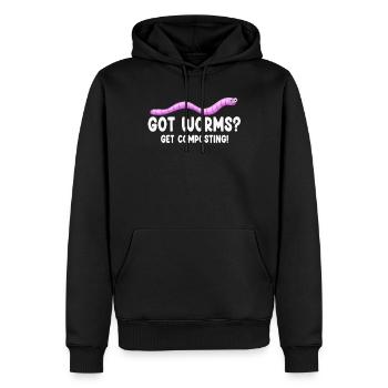 Wurmfarmer Wurmkompost Niedliche Männer Frauen - Männer Premium Bio Hoodie - Schwarz - Vorne - Nico (187cm)