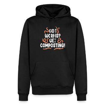 Wurmfarmer Wurmkompost Niedliche Männer Frauen - Männer Premium Bio Hoodie - Schwarz - Vorne - Nico (187cm)