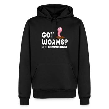 Wurmfarmer Wurmkompost Niedliche Männer Frauen - Männer Premium Bio Hoodie - Schwarz - Vorne - Nico (187cm)