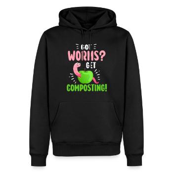 Wurmfarmer Wurmkompost Niedliche Männer Frauen - Männer Premium Bio Hoodie - Schwarz - Vorne - Nico (187cm)