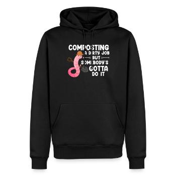 Wurmfarmer Wurmkompost Niedliche Männer Frauen - Männer Premium Bio Hoodie - Schwarz - Vorne - Nico (187cm)