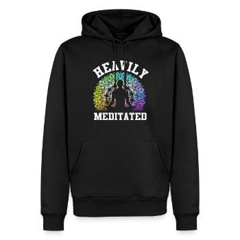 Stark meditiert - Männer Premium Bio Hoodie - Schwarz - Vorne - Nico (187cm)