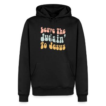 Überlassen Sie das Urteil Jesus - Männer Premium Bio Hoodie - Schwarz - Vorne - Nico (187cm)
