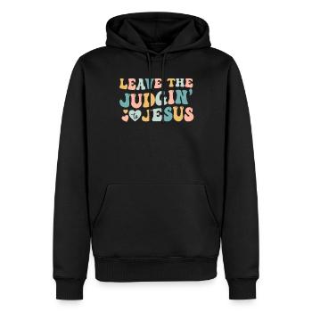 Überlassen Sie das Urteil Jesus - Männer Premium Bio Hoodie - Schwarz - Vorne - Nico (187cm)