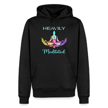 Stark meditiert - Männer Premium Bio Hoodie - Schwarz - Vorne - Nico (187cm)