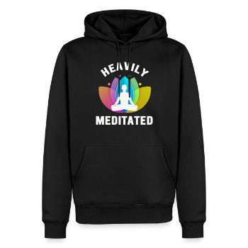 Stark meditiert - Männer Premium Bio Hoodie - Schwarz - Vorne - Nico (187cm)