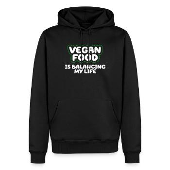 Vegan Food Is Balancing My Life - Men’s Premium Organic Hoodie - black - Front - Nico (187cm)