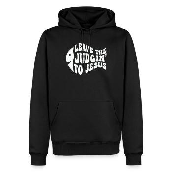 Überlassen Sie das Urteil Jesus - Männer Premium Bio Hoodie - Schwarz - Vorne - Nico (187cm)